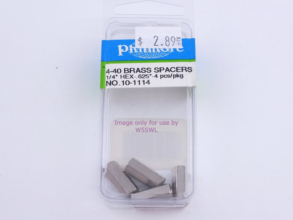 Philmore 10-1114 4-40 Brass Spacers 1/4" Hex-.625"-4 Pcs/Pkg (bin100) - Dave's Hobby Shop by W5SWL