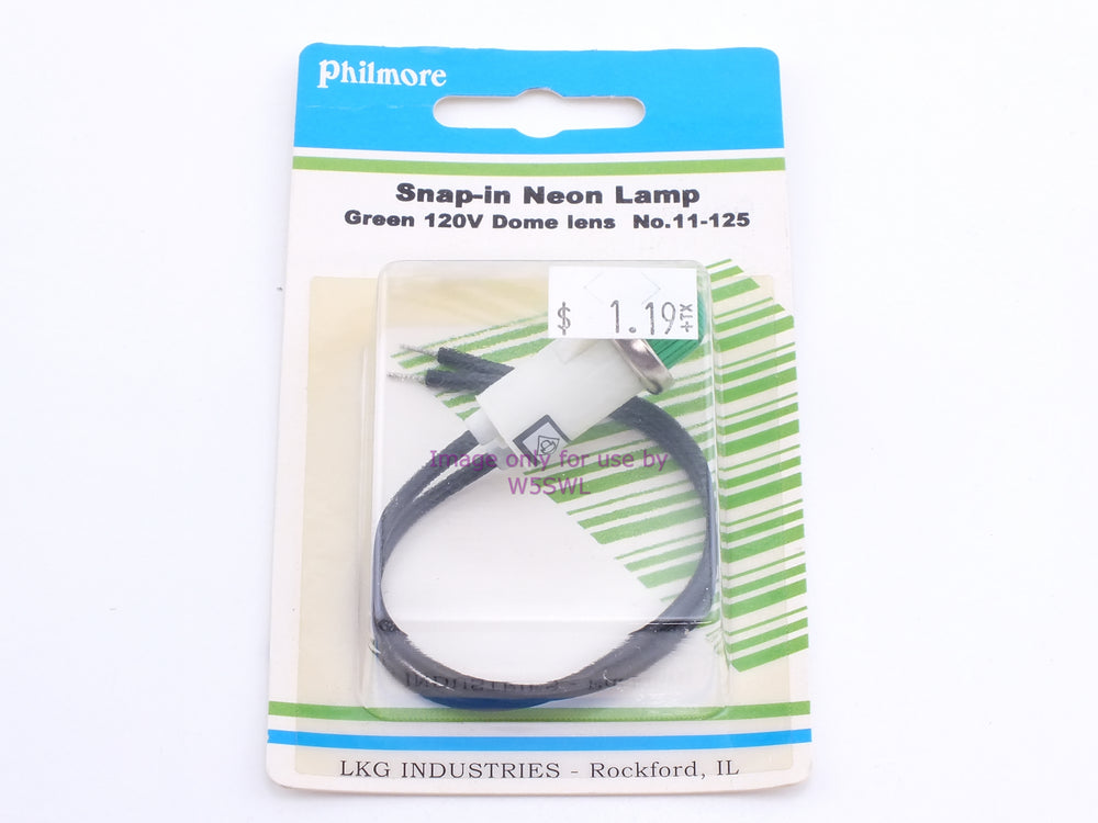 Philmore 11-125 Snap-In Neon Lamp Green 120V Dome Lens (bin45) - Dave's Hobby Shop by W5SWL
