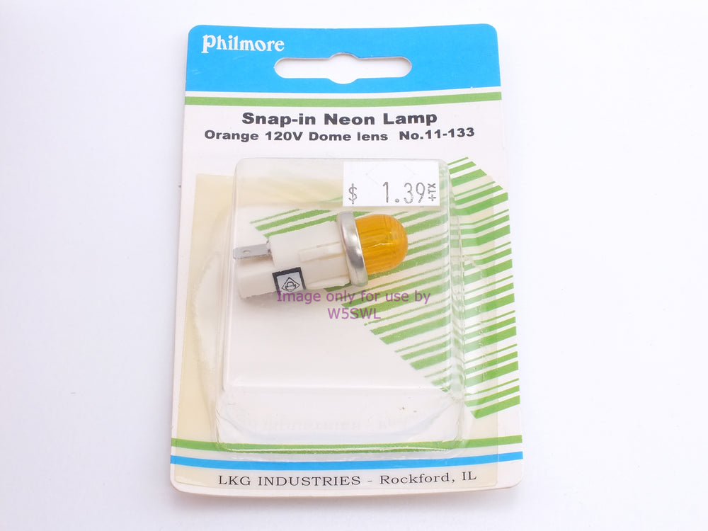 Philmore 11-133 Snap-In Neon Lamp Orange 120V Dome Lens (bin45) - Dave's Hobby Shop by W5SWL