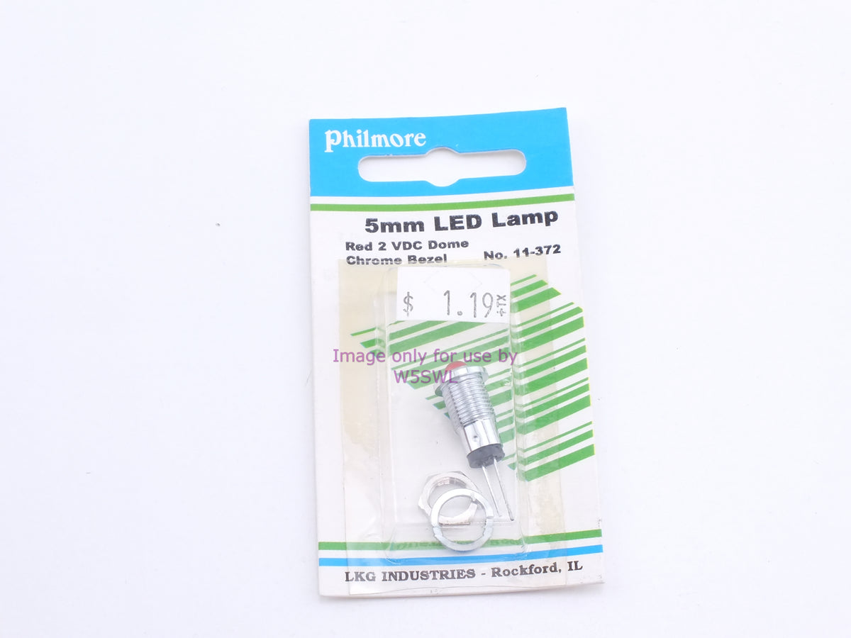 Philmore 11-372 5mm LED Lamp Red 2VDC Dome Chrome Bezel (bin52) - Dave's Hobby Shop by W5SWL