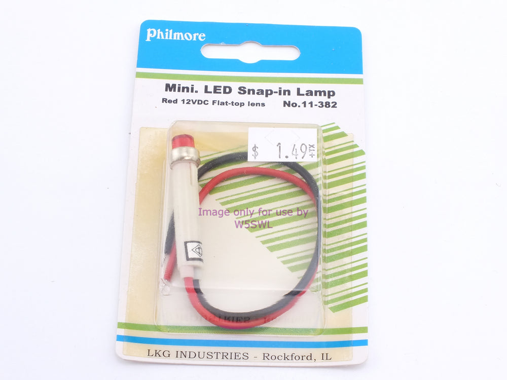 Philmore 11-382 Mini. LED Snap-In Lamp Red 12VDC Flat-Top Lens (bin52) - Dave's Hobby Shop by W5SWL