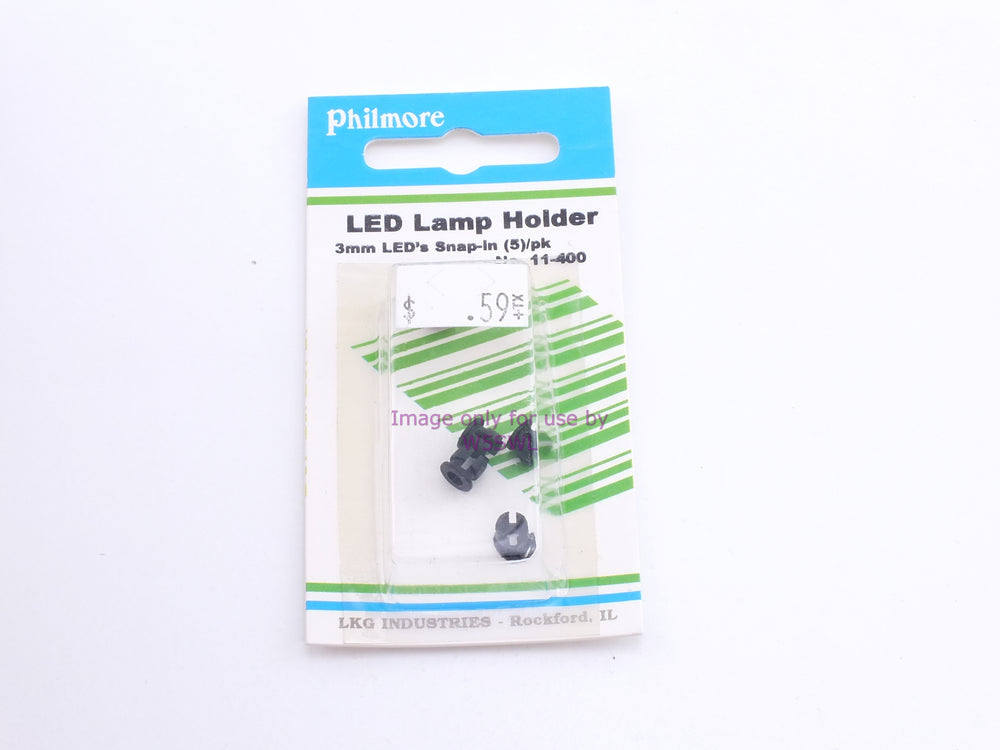 Philmore 11-400 LED Lamp Holder 3mm LED's Snap-In 5Pk (bin55) - Dave's Hobby Shop by W5SWL
