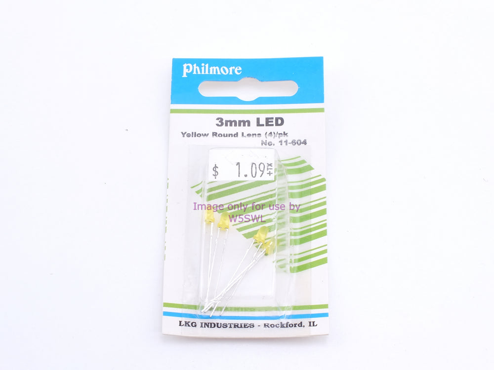 Philmore 11-604 3mm LED Yellow Round Lens 4Pk (bin57) - Dave's Hobby Shop by W5SWL
