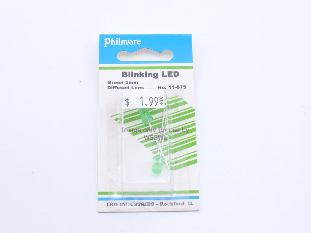Philmore 11-675 Blinking LED Green 5mm Diffused Lens 2Pk (bin57) - Dave's Hobby Shop by W5SWL