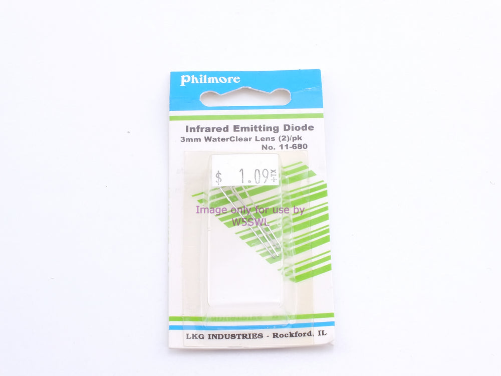 Philmore 11-680 Infrared Emitting Diode 3mm WaterClear Lens 2Pk (bin57) - Dave's Hobby Shop by W5SWL