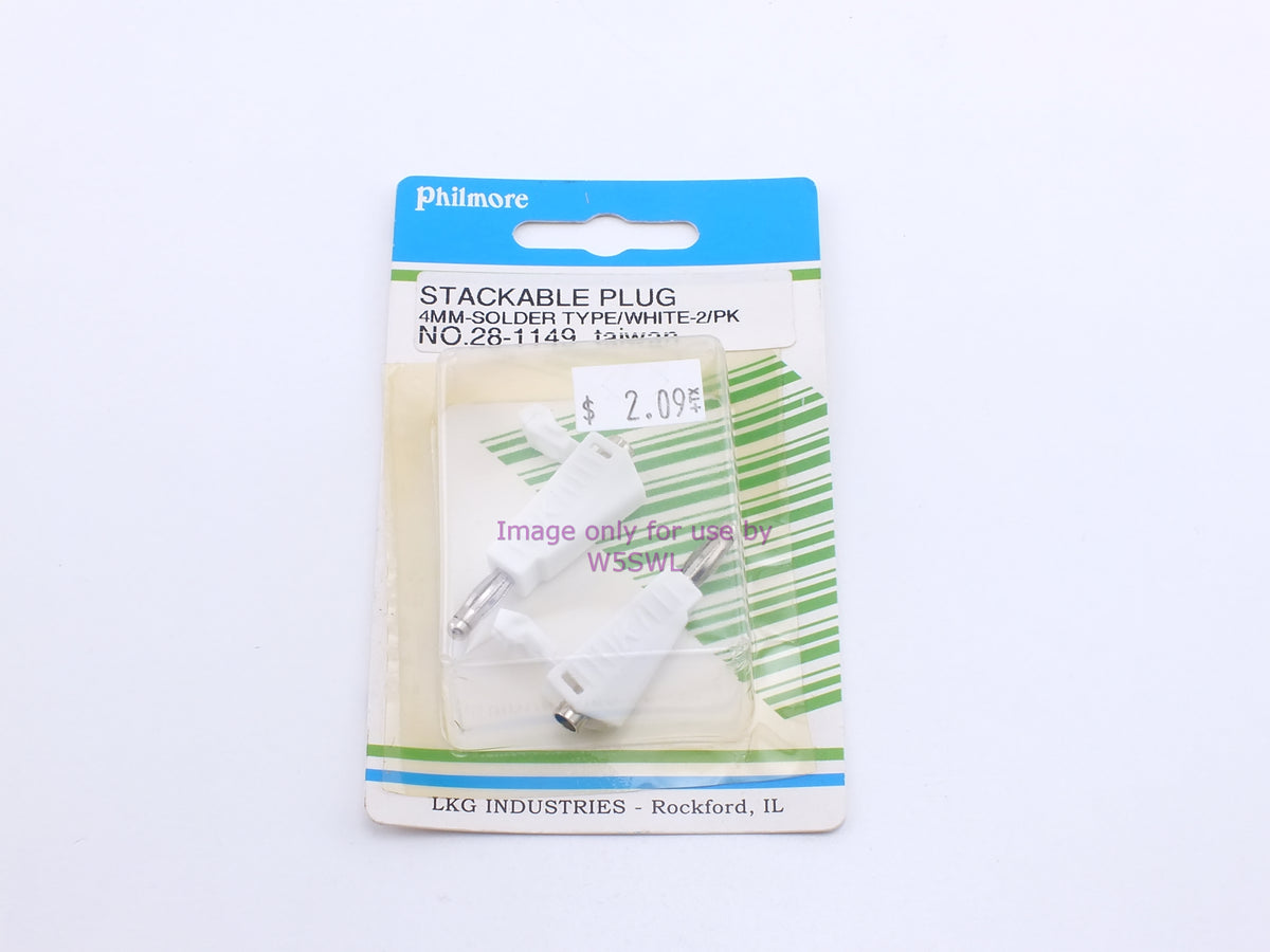 Philmore 28-1149 Stackable Plug 4mm-Solder Type/White-2PK (bin43) - Dave's Hobby Shop by W5SWL