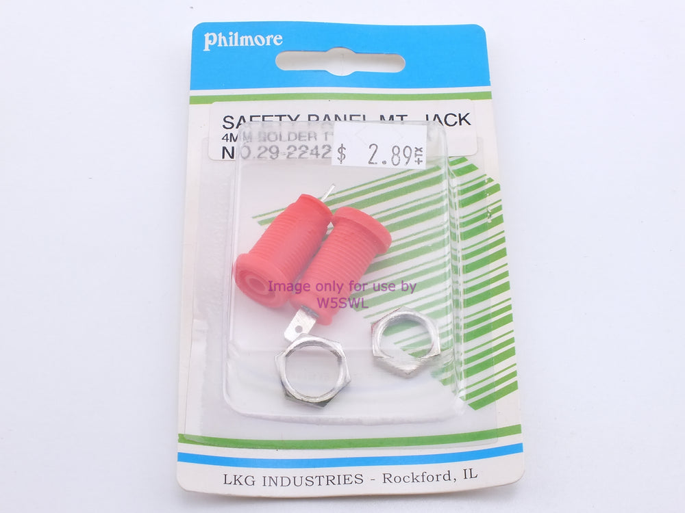 Philmore 29-2242 Safety Panel Mt. Jack 4mm-Solder Type/Red-2/Pk (bin36) - Dave's Hobby Shop by W5SWL