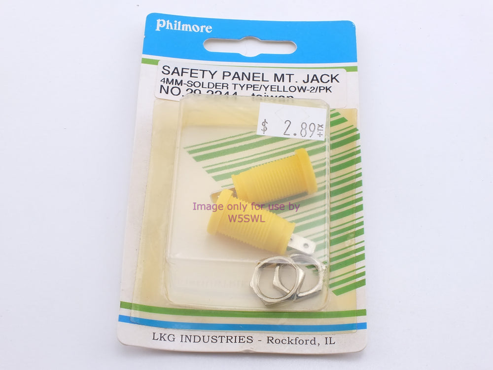 Philmore 29-2244 Safety Panel Mt. Jack 4mm-Solder Type/Yellow-2/Pk (bin36) - Dave's Hobby Shop by W5SWL