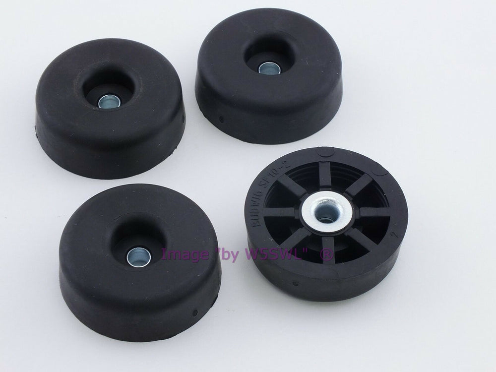 Rubber Feet .562" Tall - Steel Bushing Set of 4 Short Round - Dave's Hobby Shop by W5SWL