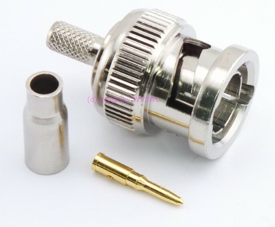 W5SWL brand BNC Male Crimp Coax Connector fits RG-179 2-Pack - Dave's Hobby Shop by W5SWL