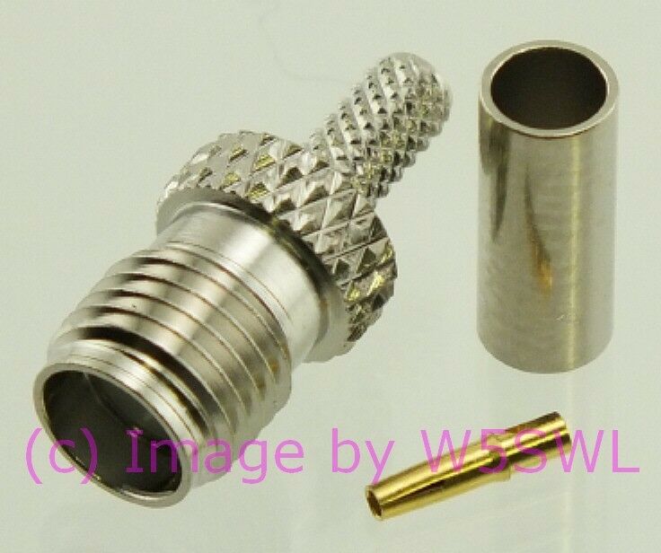 W5SWL SMA Female Coax Connector Crimp RG-174 LMR-100 2-PACK - Dave's Hobby Shop by W5SWL