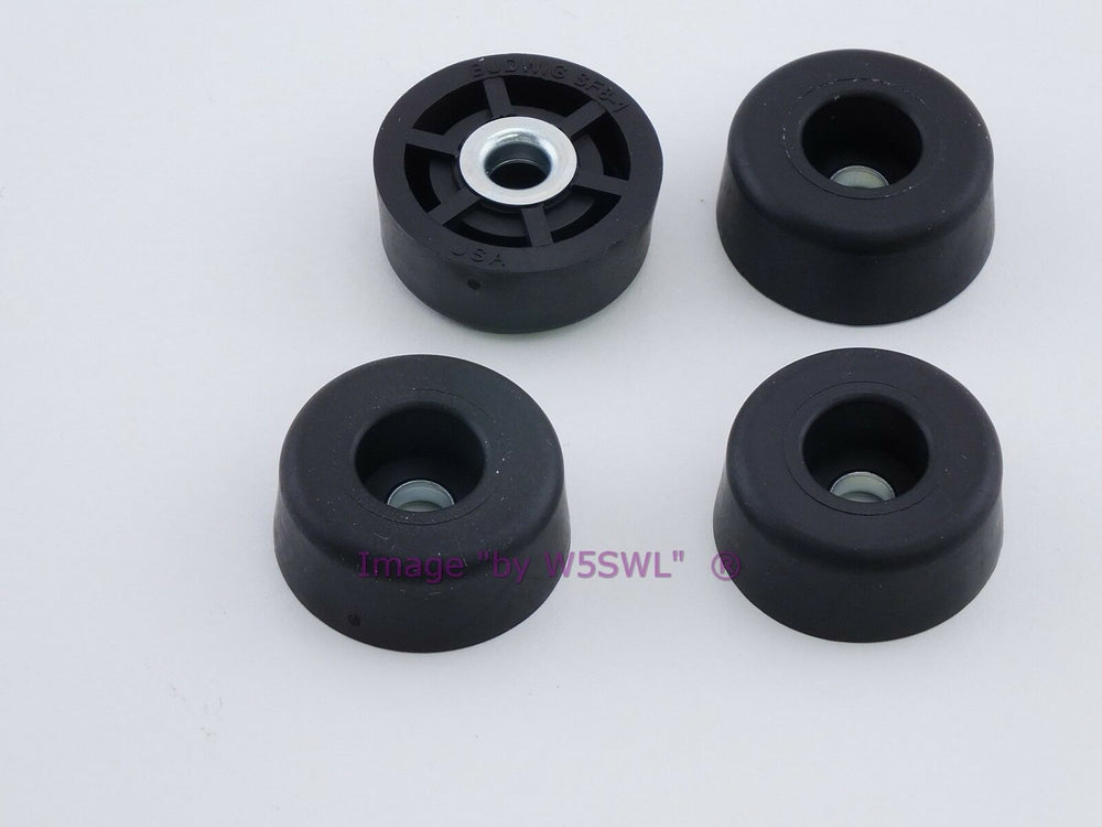 Rubber Feet .375" Tall - Steel Bushing Set of 4 Short Round - Dave's Hobby Shop by W5SWL