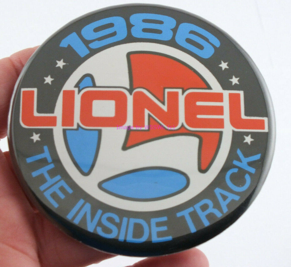 Lionel 1986 The Inside Track Button - Dave's Hobby Shop by W5SWL