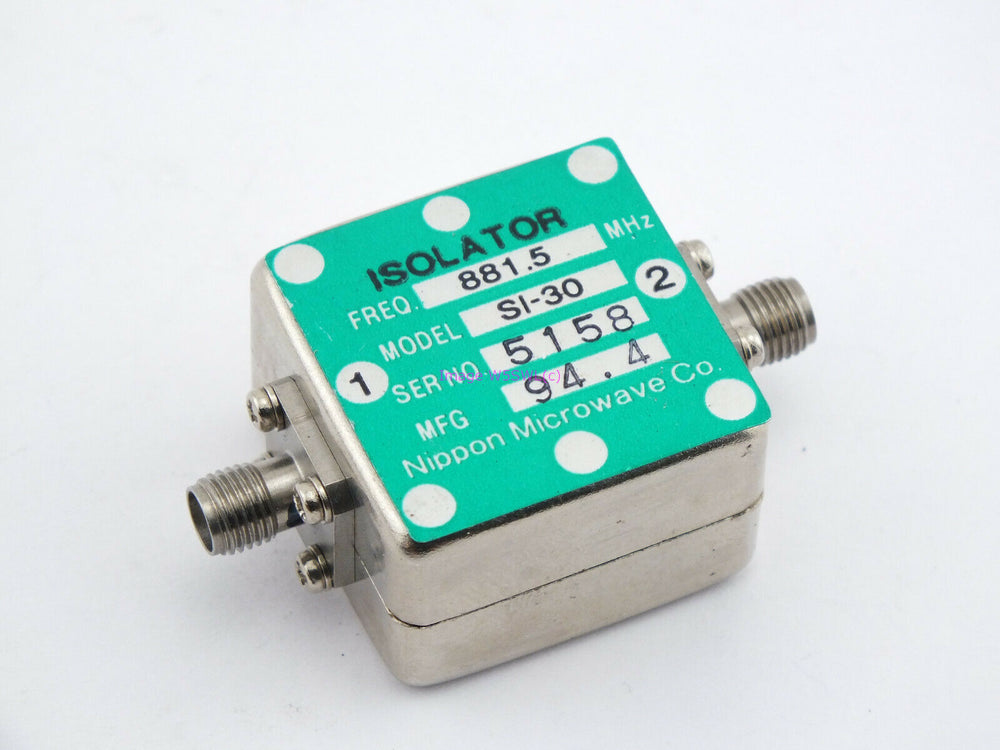 Nippon Microwave SI-30 Isolator 881.5 MHz  (Ham 900) (ser5158) - Dave's Hobby Shop by W5SWL