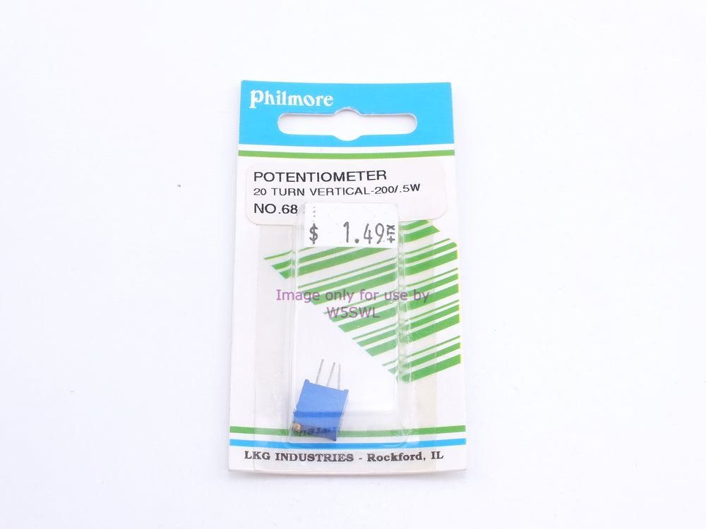 Philmore 68-200 Potentiometer 20 Turn Vertical-200/.5W (bin63) - Dave's Hobby Shop by W5SWL