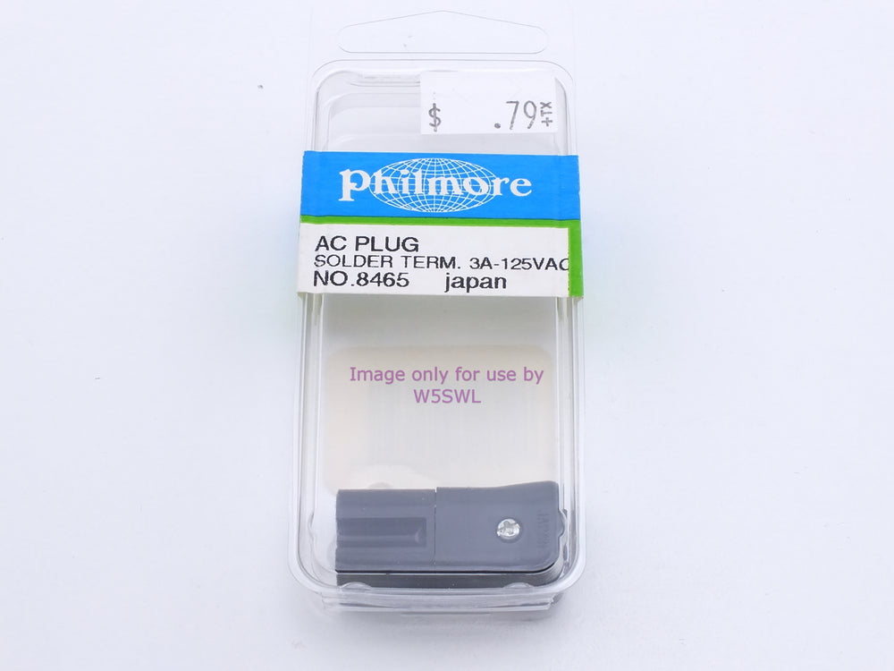 Philmore 8465 AC Plug Solder Term 3A 125VAC (bin5) - Dave's Hobby Shop by W5SWL