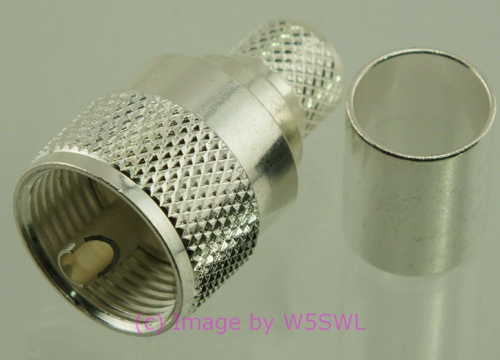 W5SWL UHF Male Coax Connector RG-8 RG-213 LMR-400 Silver Crimp 2-Pack - Dave's Hobby Shop by W5SWL