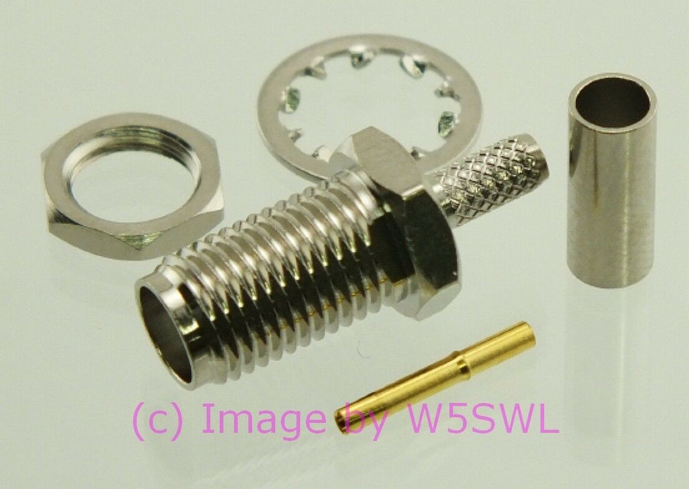 W5SWL SMA Female Coax Connector Chassis Bulkhead Crimp RG-174 LMR-100 - Dave's Hobby Shop by W5SWL