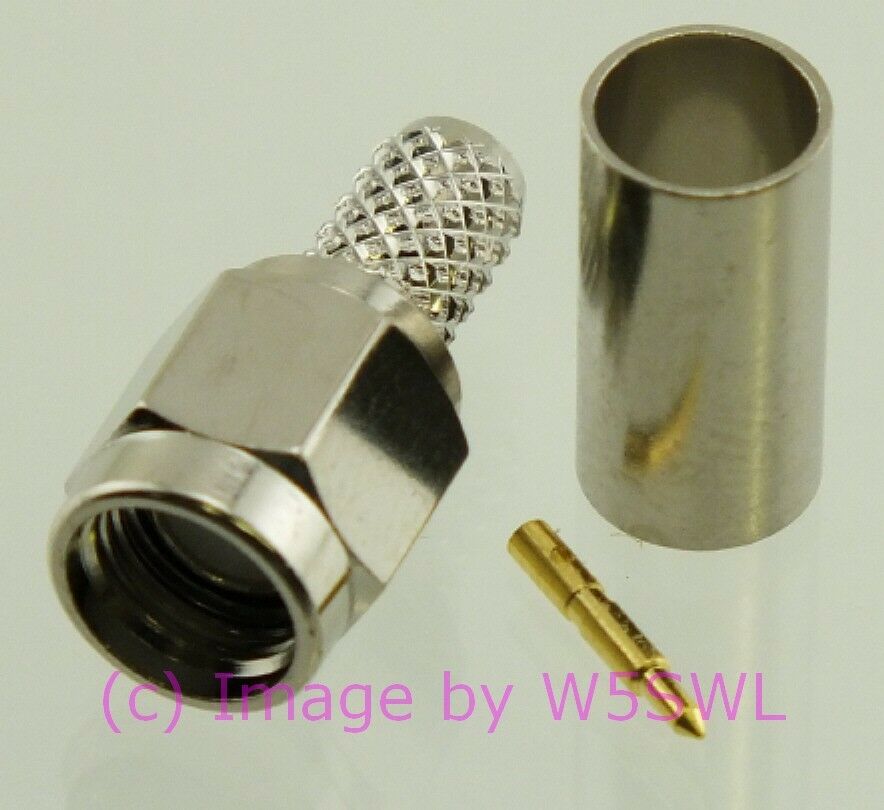 W5SWL Brand SMA Male Coax Connector Crimp RG-142 2-Pack - Dave's Hobby Shop by W5SWL