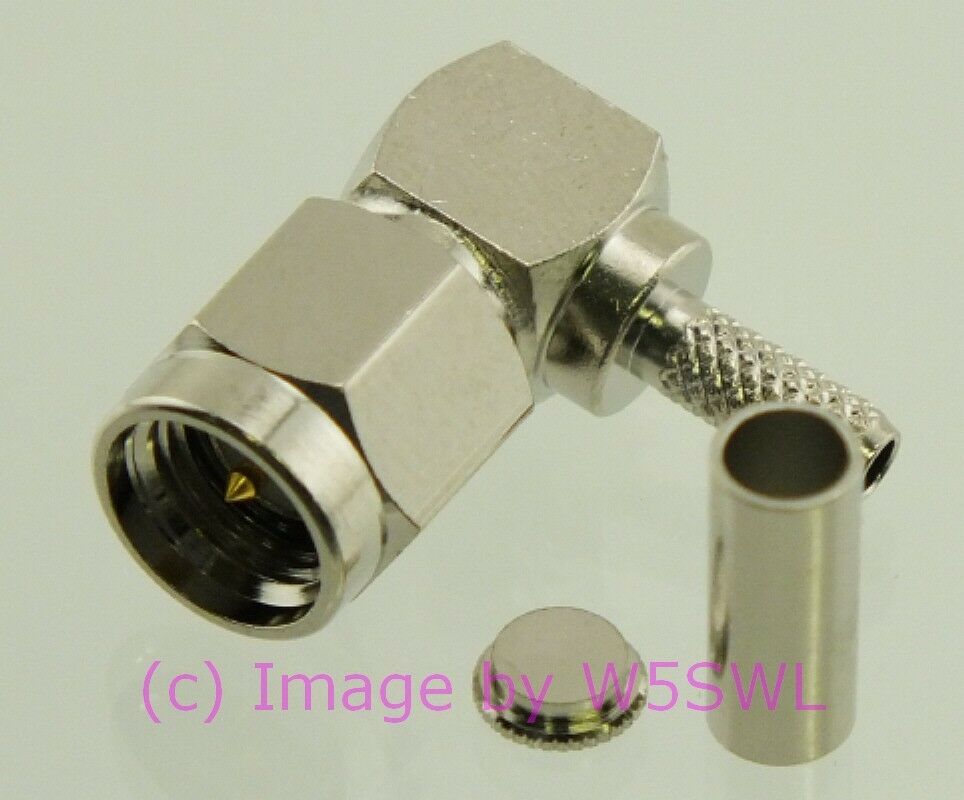W5SWL Brand SMA Male Coax Connector 90 Deg  Right Angle Crimp RG-174 LMR-100 2-PACK - Dave's Hobby Shop by W5SWL