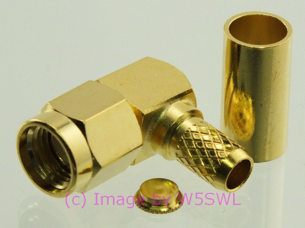 W5SWL Brand SMA Reverse Polarity Male Coax Connector 90 Deg  Right Angle RG-58 LMR-195 2-PACK - Dave's Hobby Shop by W5SWL