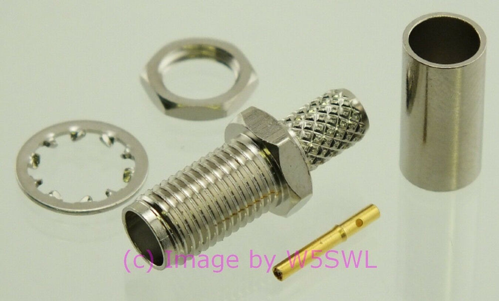 W5SWL SMA Female Coax Connector Chassis Bulkhead Crimp RG-58 LMR-195 - Dave's Hobby Shop by W5SWL