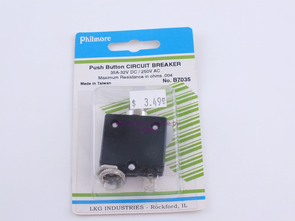 Philmore B7035 Push Button Circuit Breaker 35A-32VDC/250VAC (bin88) - Dave's Hobby Shop by W5SWL