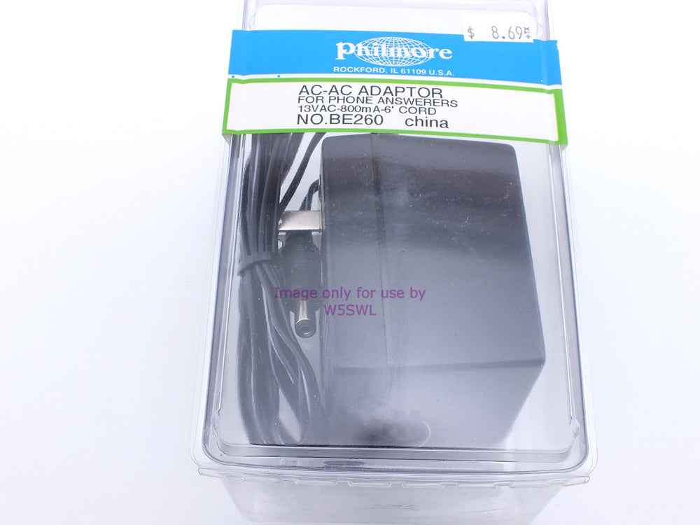 Philmore BE260 AC-AC Adapter 13VAC 800MA 6ft Cord (bin7) - Dave's Hobby Shop by W5SWL