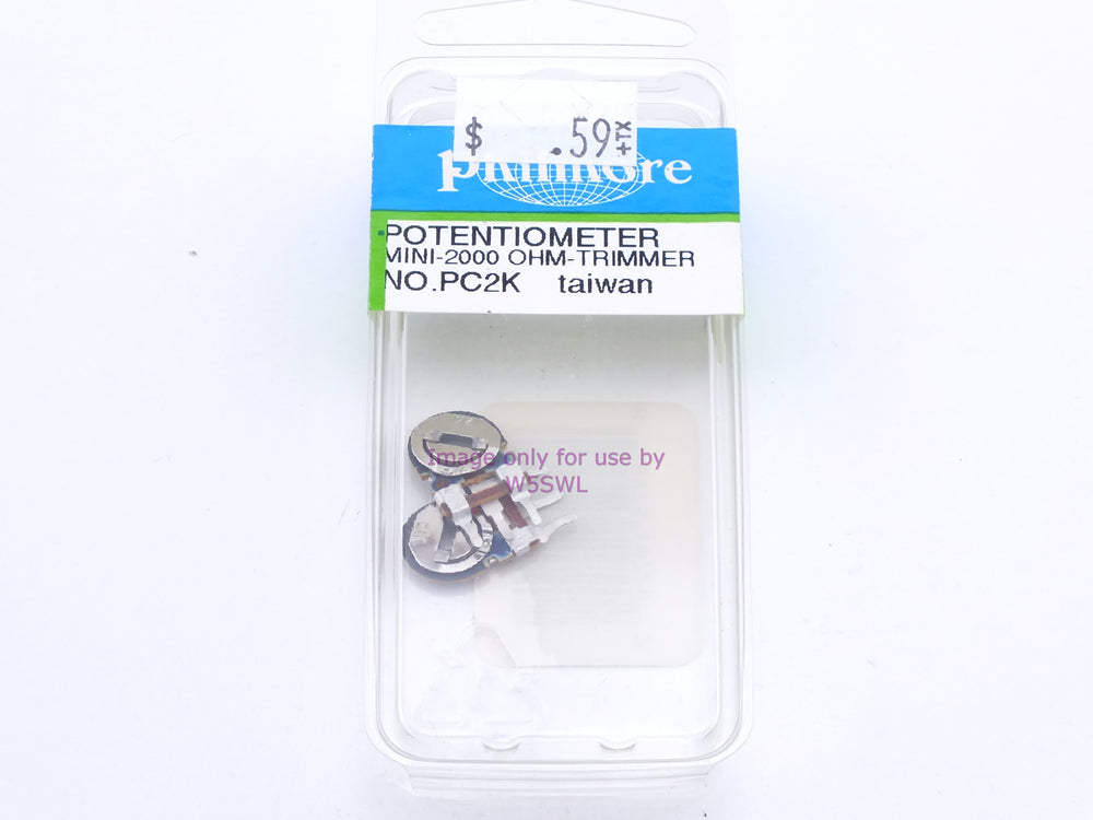 Philmore PC2K Potentiometer Mini/2000 Ohm-Trimmer (bin74) - Dave's Hobby Shop by W5SWL