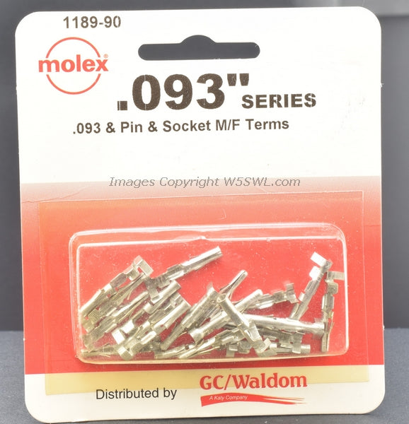 Molex GC Waldom 1189-90 .093" 20-14 AWG Pin & Socket Male Female - Dave's Hobby Shop by W5SWL