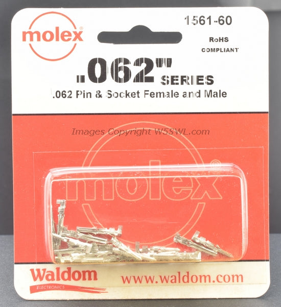 Molex Waldom 1561-60 .062" 18-24 AWG Pin & Socket Female Male - Dave's Hobby Shop by W5SWL