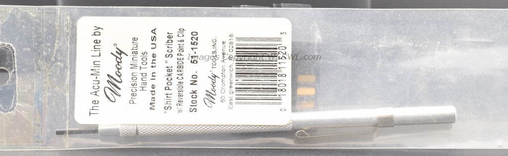Moody Acu-Min Line 51-1520 Shirt Pocket Scriber Reversible Carbide Point & Clip - Dave's Hobby Shop by W5SWL