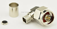 Load image into Gallery viewer, W5SWL N Male Coax Connector Crimp Right Angle HEX Shoulder RG-8 RG-213 LMR-400 - Dave's Hobby Shop by W5SWL
