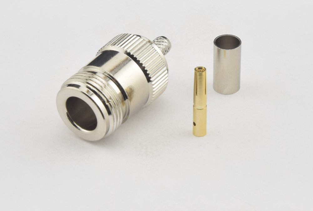 N Female Coax Connector Crimp RG-142 RG400 by W5SWL - Dave's Hobby Shop by W5SWL
