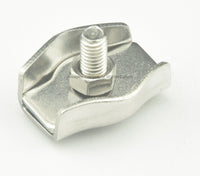 Load image into Gallery viewer, 3/16&quot; (M5) Single Bolt Guy Wire Rigging Clamp Stainless Steel 6-Pk - POTA Handy! - Dave&#39;s Hobby Shop by W5SWL
