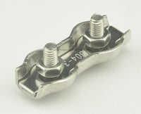 Load image into Gallery viewer, 1/8&quot; (M3) DUAL Bolt Guy Wire Rigging Clamp Stainless Steel 6-Pk - POTA Handy! - Dave&#39;s Hobby Shop by W5SWL
