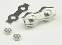 Load image into Gallery viewer, 1/8&quot; (M3) DUAL Bolt Guy Wire Rigging Clamp Stainless Steel 6-Pk - POTA Handy! - Dave&#39;s Hobby Shop by W5SWL
