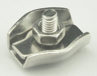 Load image into Gallery viewer, 1/8&quot; (M3) Single Bolt Guy Wire Rigging Clamp Stainless Steel 6-Pk - POTA Handy! - Dave&#39;s Hobby Shop by W5SWL
