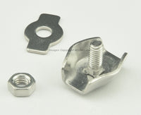 Load image into Gallery viewer, 1/8&quot; (M3) Single Bolt Guy Wire Rigging Clamp Stainless Steel 6-Pk - POTA Handy! - Dave&#39;s Hobby Shop by W5SWL
