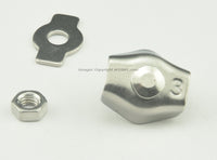 Load image into Gallery viewer, 1/8&quot; (M3) Single Bolt Guy Wire Rigging Clamp Stainless Steel 6-Pk - POTA Handy! - Dave&#39;s Hobby Shop by W5SWL
