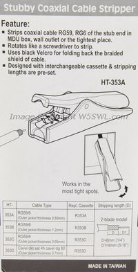 Load image into Gallery viewer, Hanlong HT-353A Coax Stripper 2 Blade RG-59 and RG-6 - Dave&#39;s Hobby Shop by W5SWL
