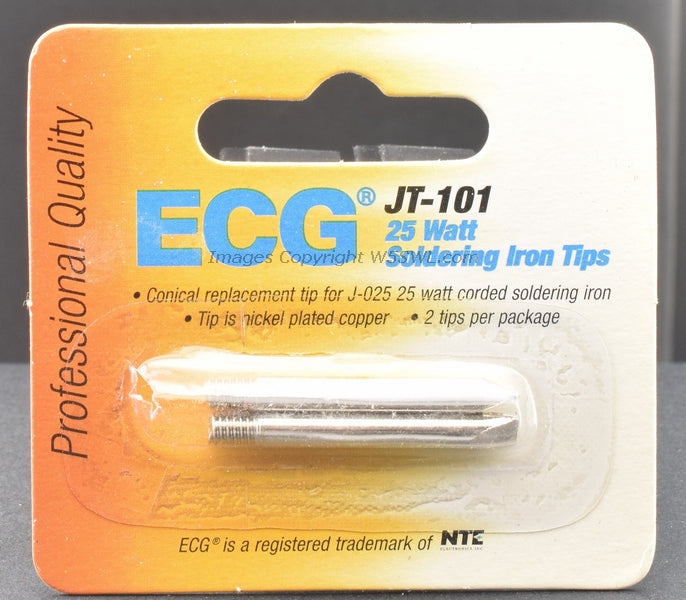 ECG NTE JT-101 Soldering Iron 2 Tips 25W fits J-025-25 Iron - Dave's Hobby Shop by W5SWL