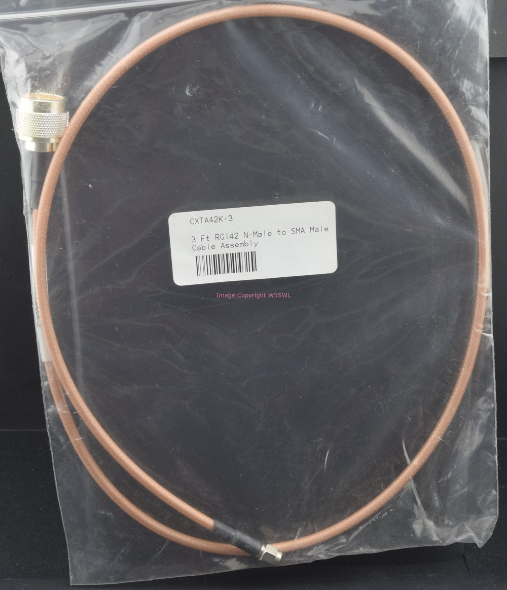 RG-142 Coaxial Cable Jumper N Male to SMA Male 3ft - Commercial Grade Jumper - Dave's Hobby Shop by W5SWL