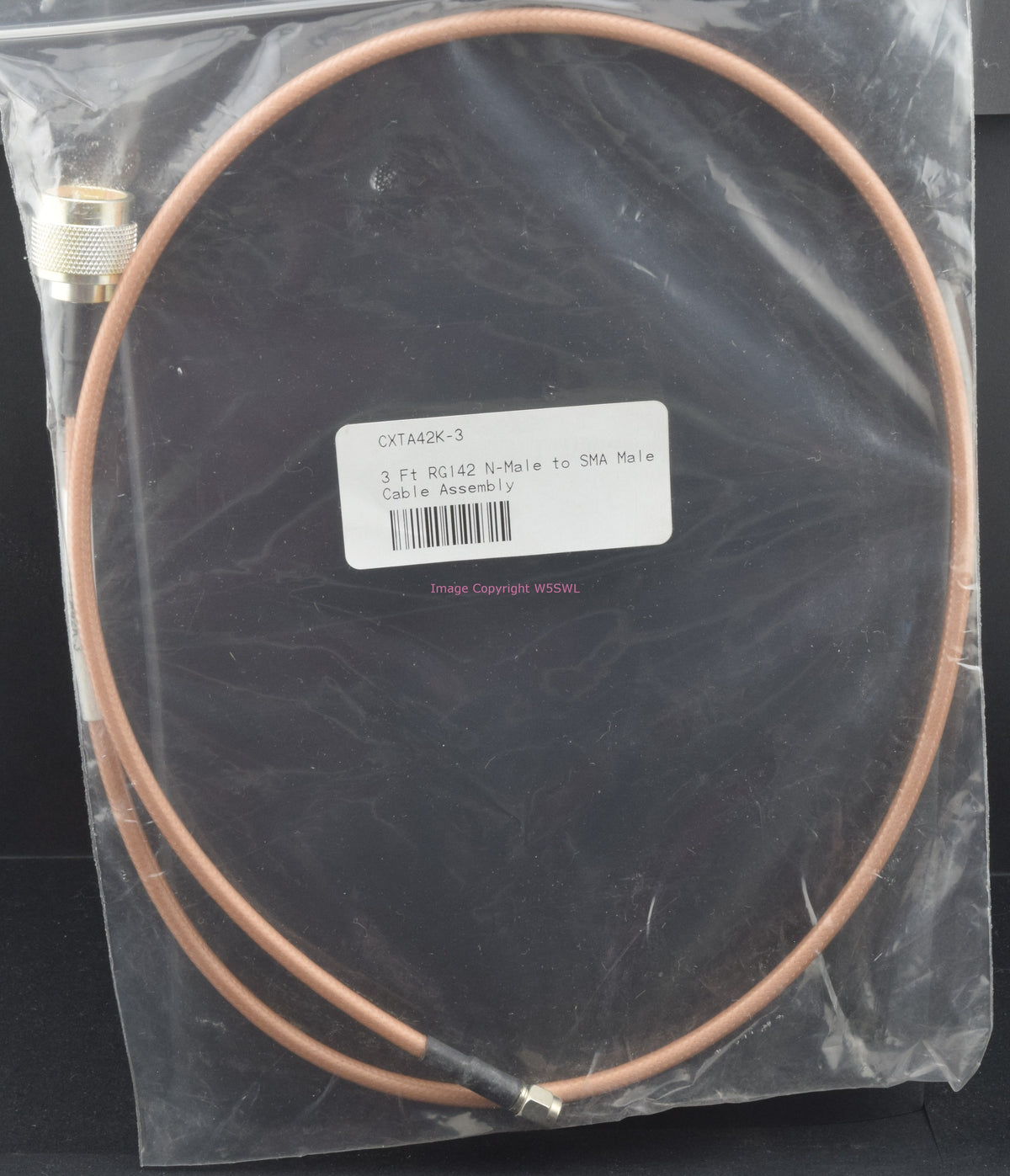 RG-142 Coaxial Cable Jumper N Male to SMA Male 3ft - Commercial Grade Jumper - Dave's Hobby Shop by W5SWL