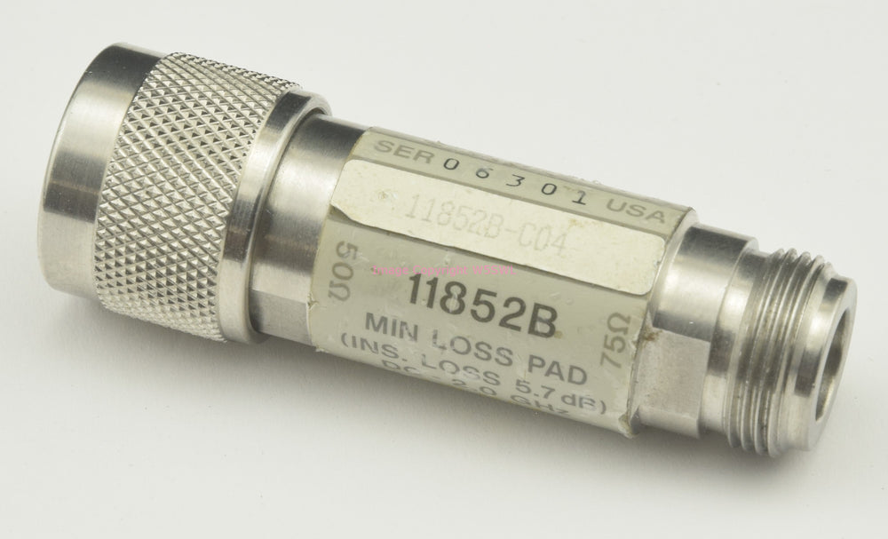 Hewlett Packard HP 11852B Min Loss Pad 75 Ohm to 50 Ohm N Male to N Female - Dave's Hobby Shop by W5SWL