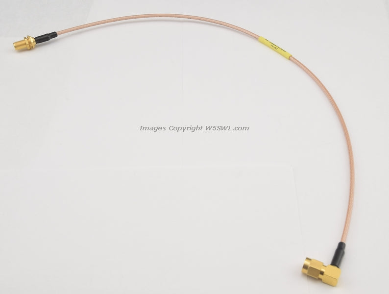 Harbour Ind 16inch RG-316 SMA Right Angle Male to SMA Female Bulkhead Jumper - Dave's Hobby Shop by W5SWL