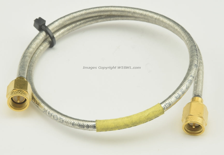 Suhner or Belden Semi-Rigid RG-402 RG402 .141" SMA Male Jumper Approx 13" - Dave's Hobby Shop by W5SWL