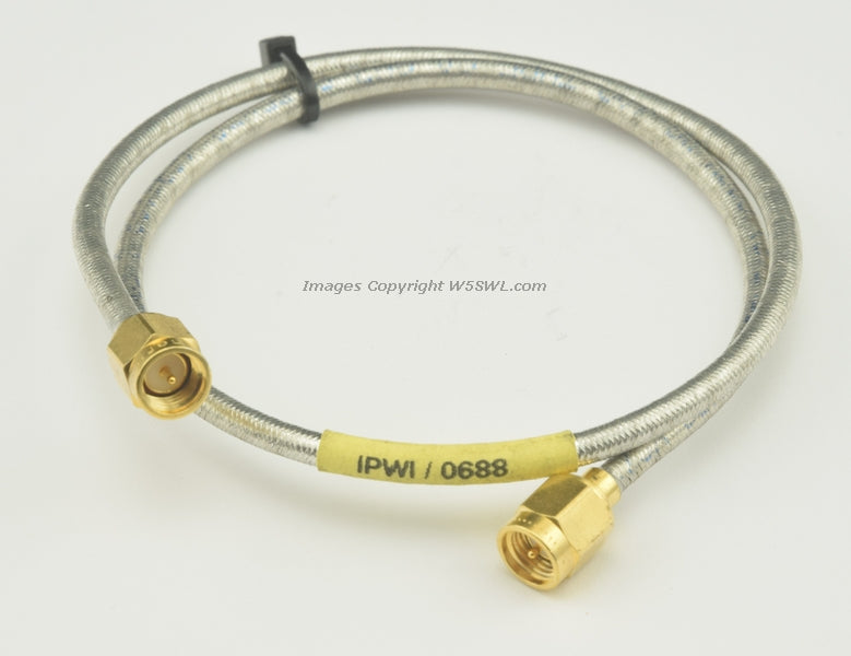 Suhner or Belden Semi-Rigid RG-402 RG402 .141" SMA Male Jumper Approx 16" - Dave's Hobby Shop by W5SWL