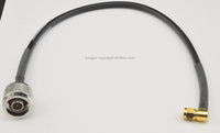 Load image into Gallery viewer, (1) Mil Spec RG223 50 Ohm RF Jumper 1ft N Male to SMA Right Angle Male - Dave&#39;s Hobby Shop by W5SWL
