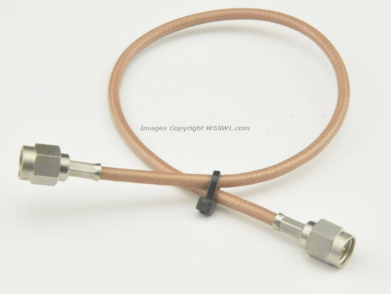 Suhner RG-174 SMA Male to SMA Male RF Coax Jumper 10" - Dave's Hobby Shop by W5SWL